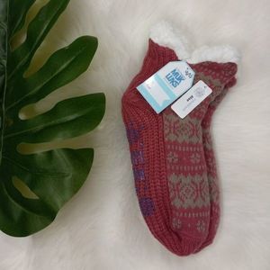 NWT MUK LUKS Women's Two Pair Pack Short Winter Fuzzy Cabin Socks Size S/M